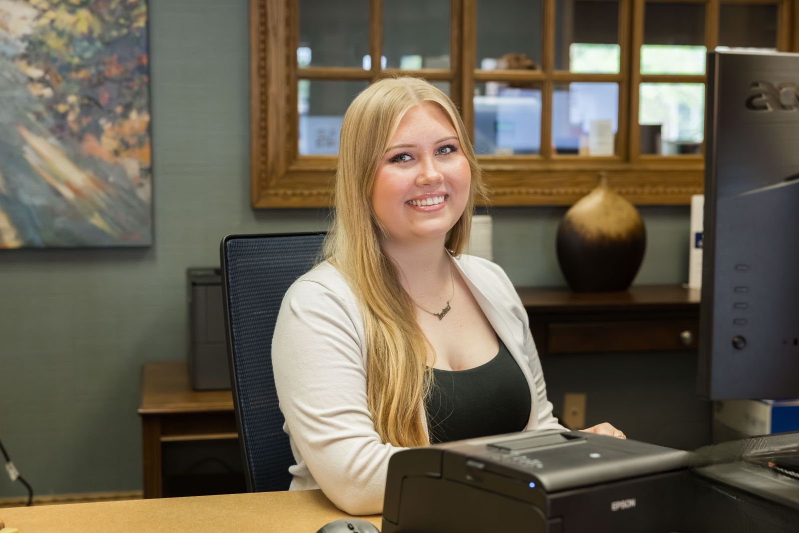 woman at desk